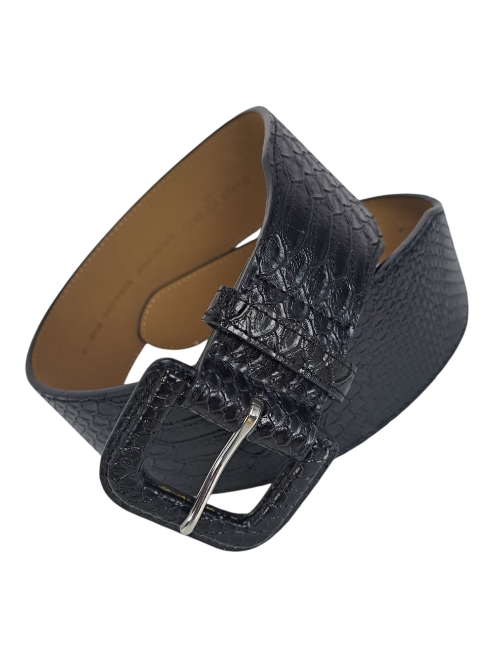 Banana Republic Black Textured Wide Faux Leather Belt